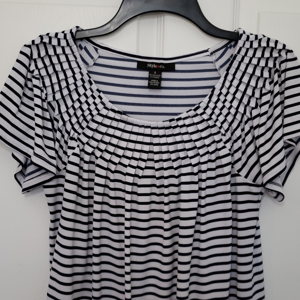 Navy/White Striped Top